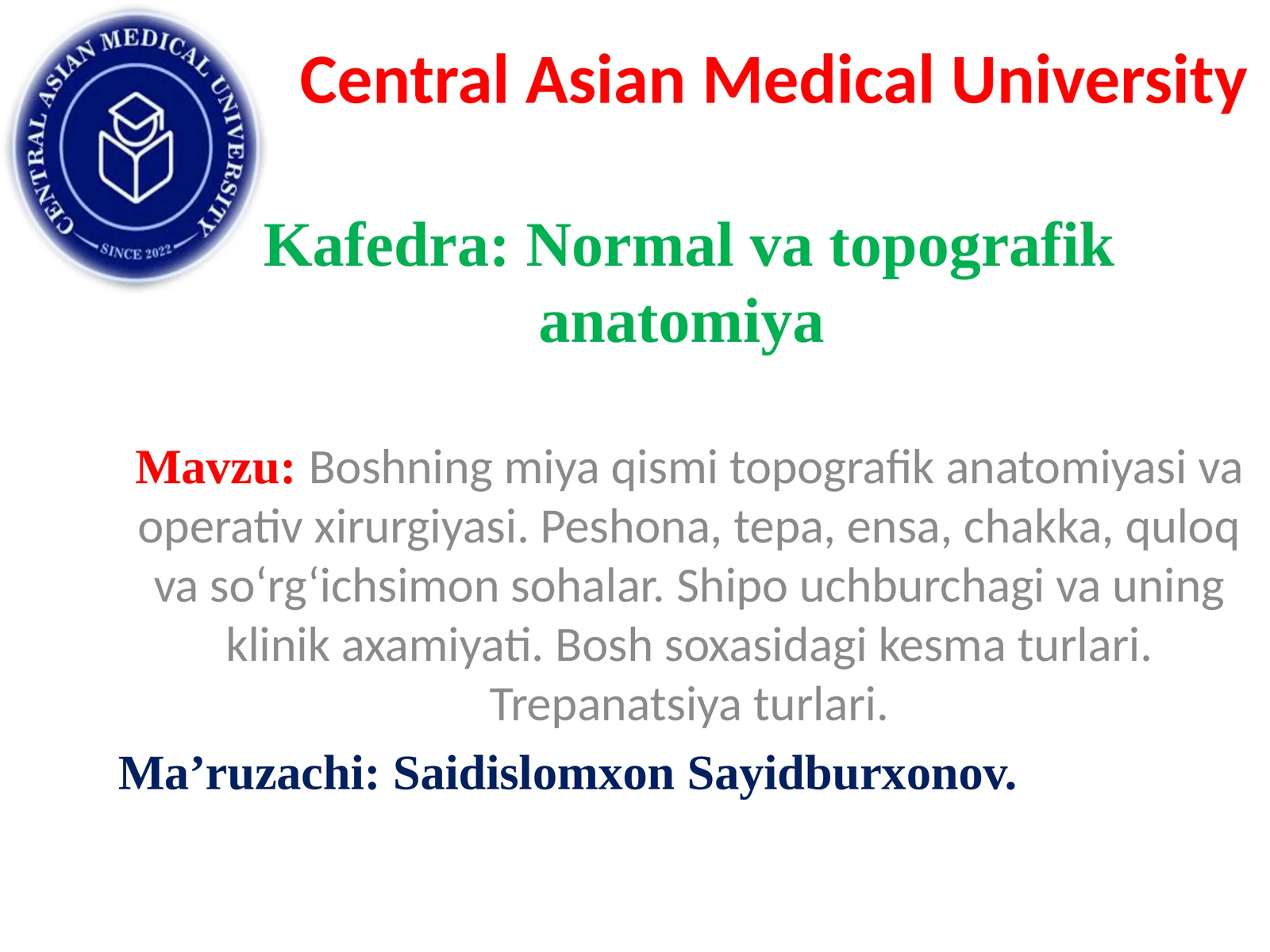 Central Asian Medical University