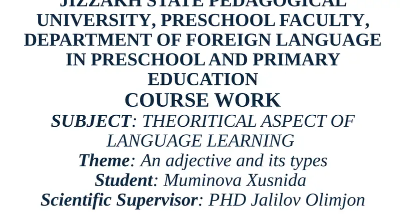Theoritical Aspect of Language Learning