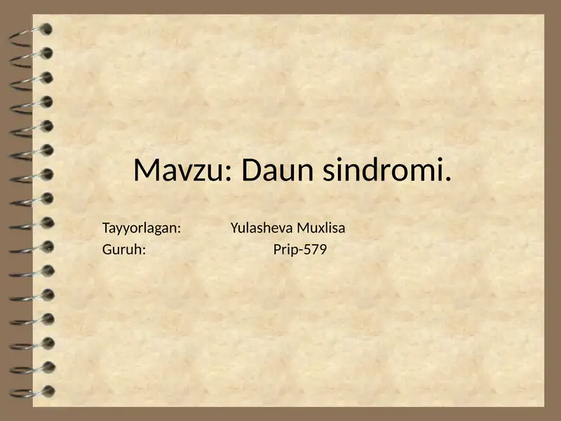 Daun sindromi