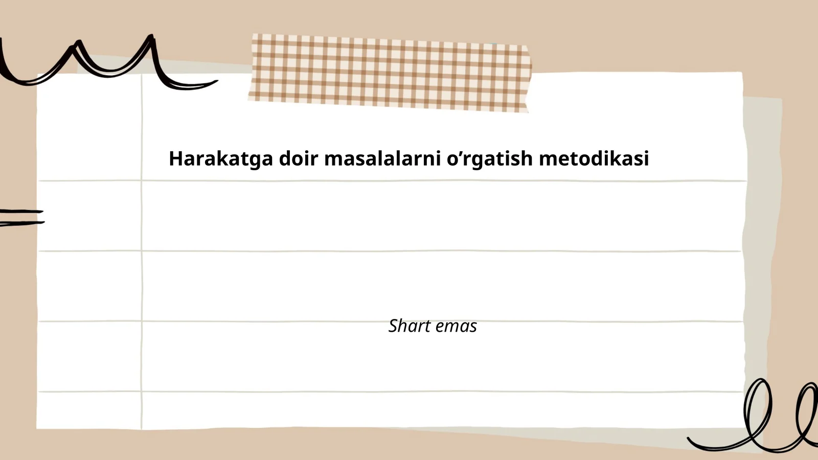 Harakatga doir masalalarni o’rgatish metodikasi