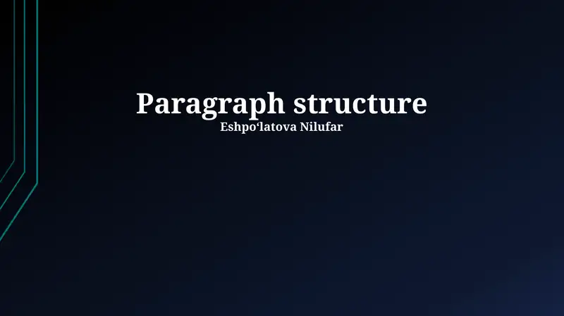 Paragraph structure