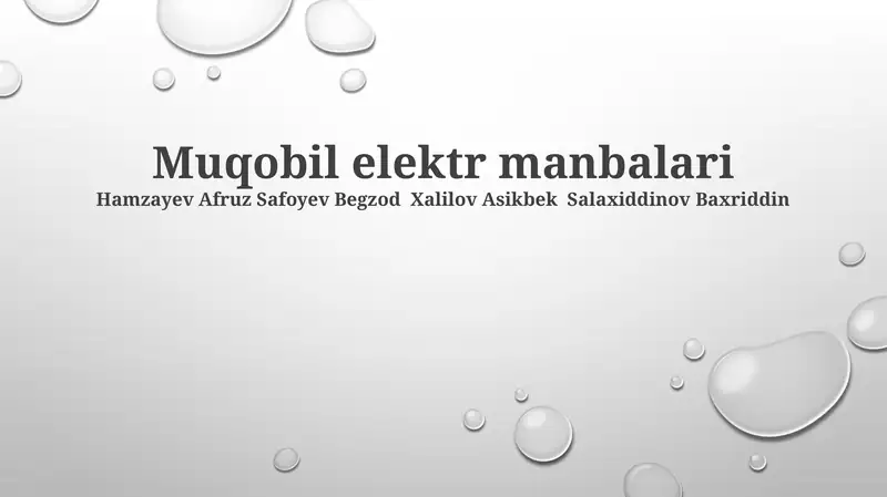 Muqobil elektr manbalari