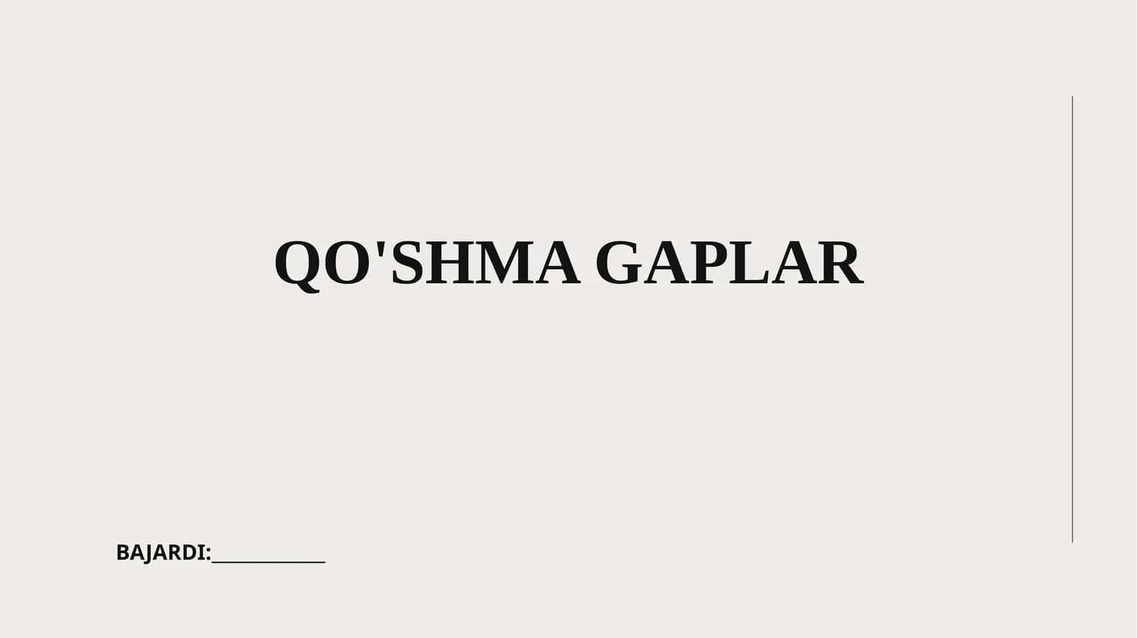Qo'shma gap tushunchasi