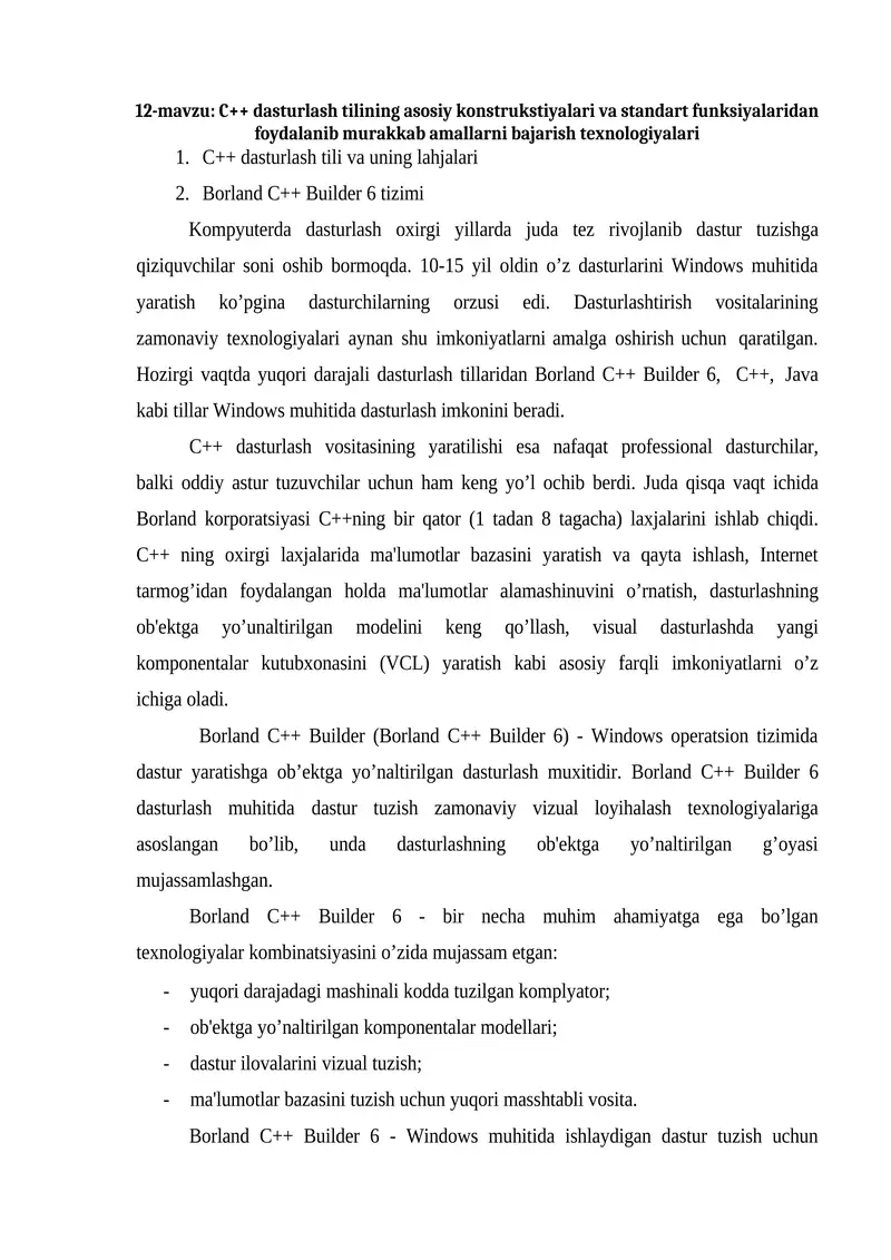 Borland C++ Builder 6