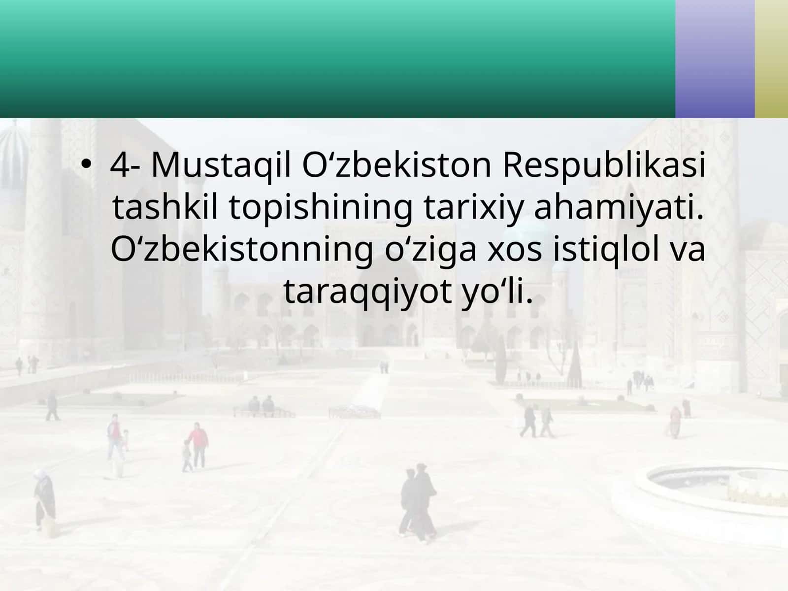 Mustaqil O‘zbekiston Respublikasi