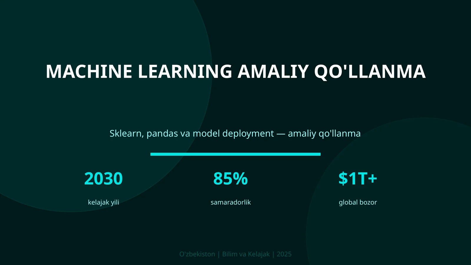 Machine learning amaliy qo'llanma