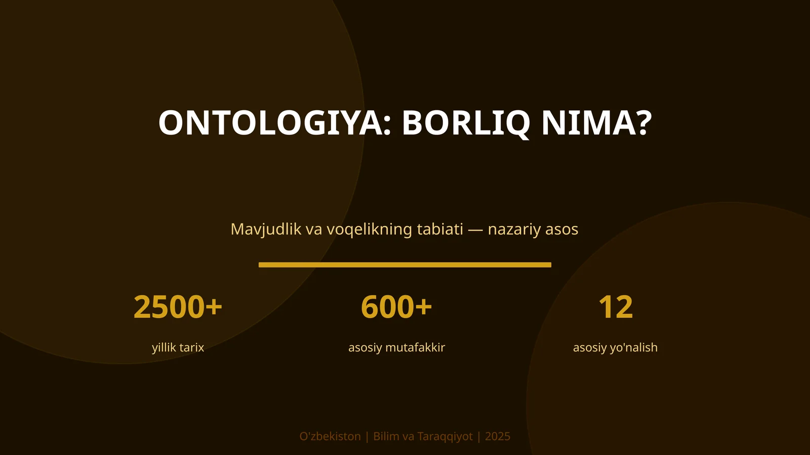 ONTOLOGIYA: BORLIQ NIMA?