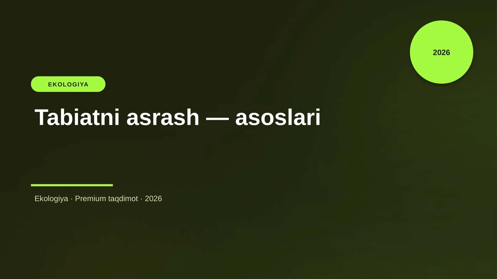 Tabiatni asrash — asoslari