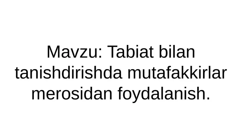 Tabiat bilan tanishish