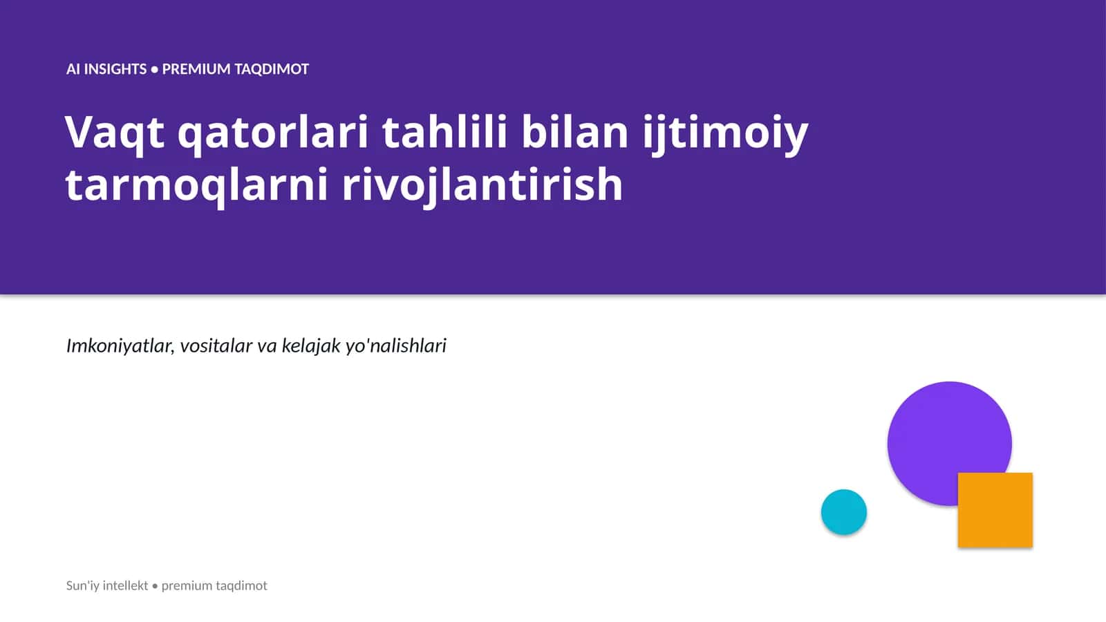 Vaqt qatorlari tahlili bilan ijtimoiy tarmoqlarni rivojlantirish