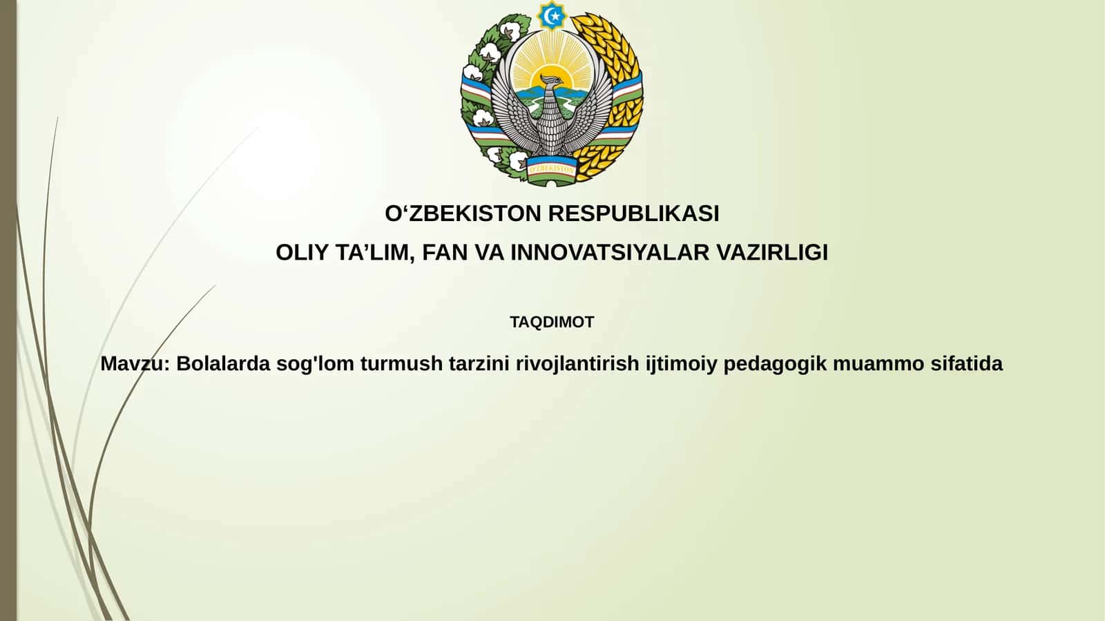 Bolalarda sog'lom turmush tarzini rivojlantirish ijtimoiy-pedagogik muammosida