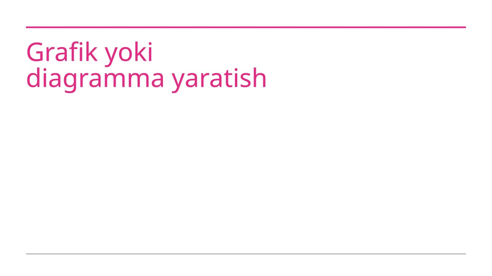 Grafik yoki diagramma yaratish