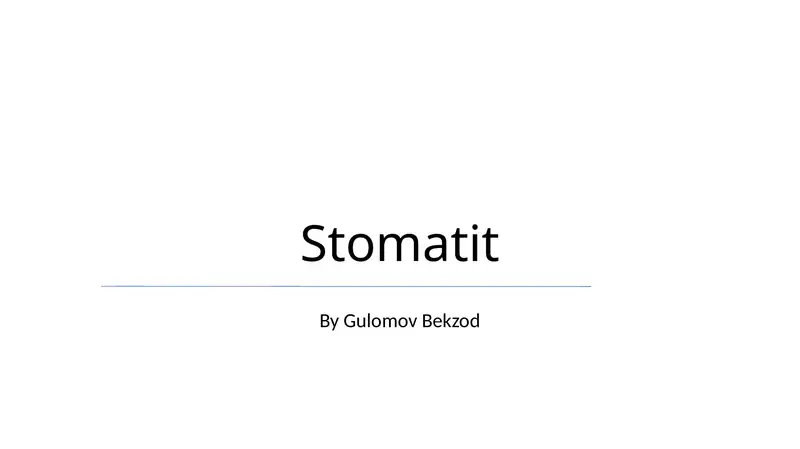 Stomatit