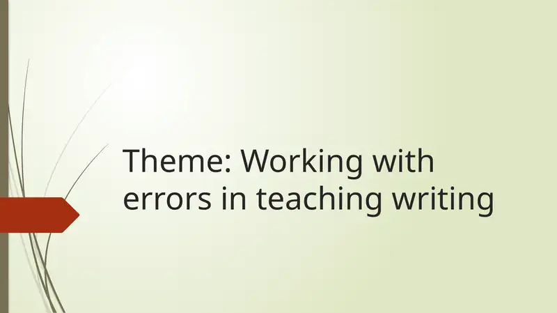 Working with errors in teaching writing