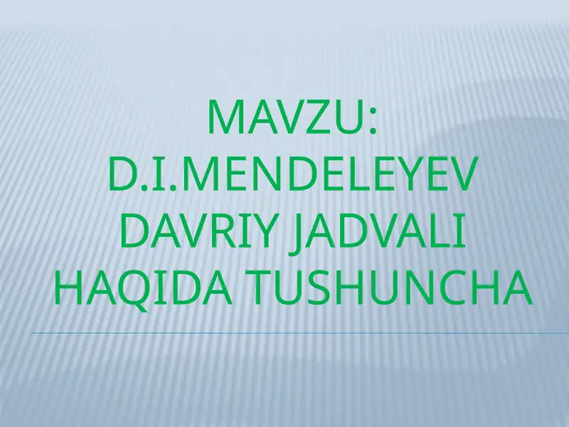 Kimyoviy elementlar davriy sistemasi