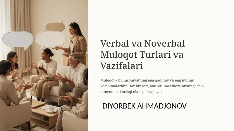 Verbal va Noverbal Muloqot Turlari va Vazifalari