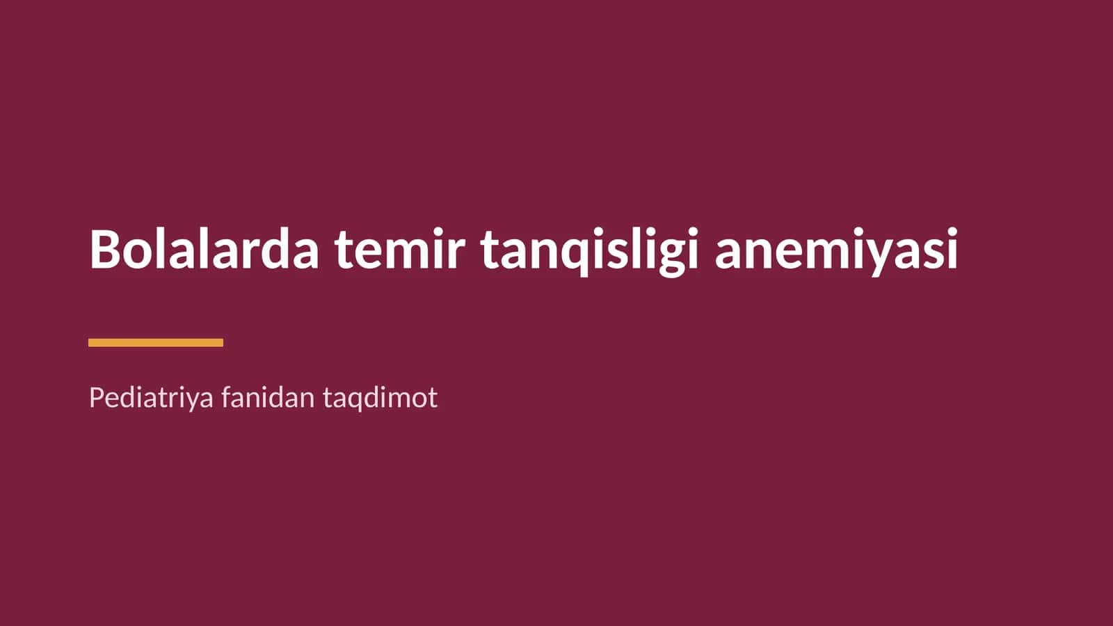 Bolalarda temir tanqisligi anemiyasi