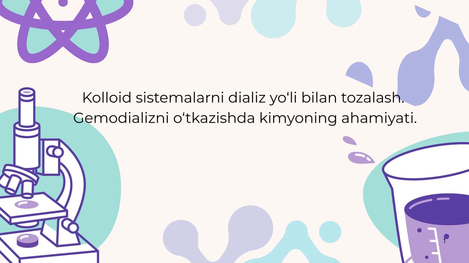 Kolloid sistemalarni dializ yo‘li bilan tozalash. Gemodializ