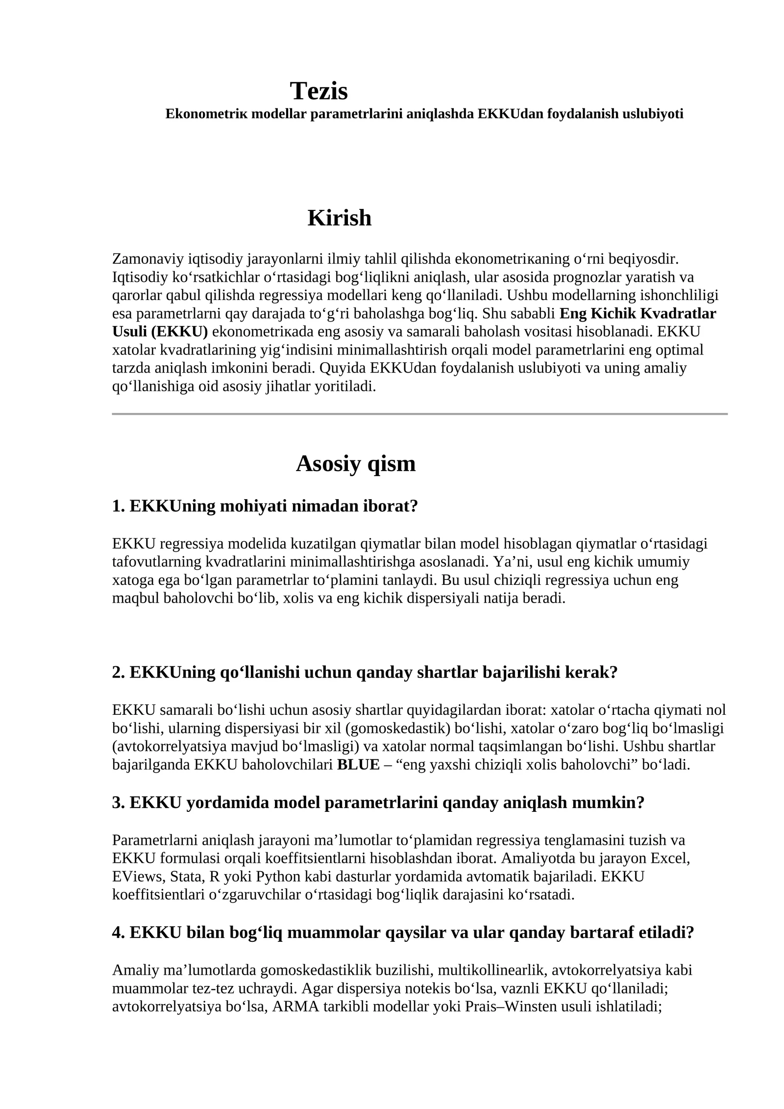 EKKUning mohiyati