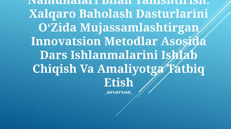 Timss, Pisa, Agma, Talis Xalqaro Baholash Dasturlari