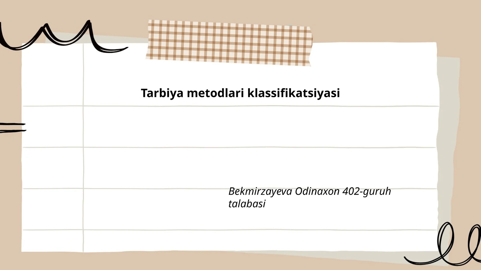 Tarbiya metodlari klassifikatsiyasi