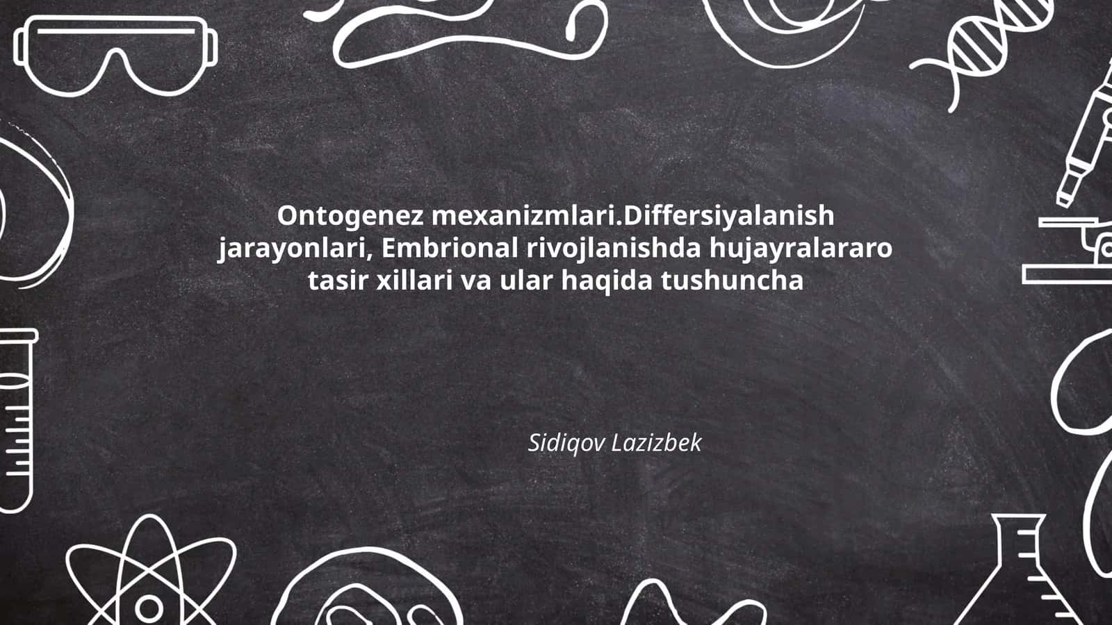 Ontogenez mexanizmlari