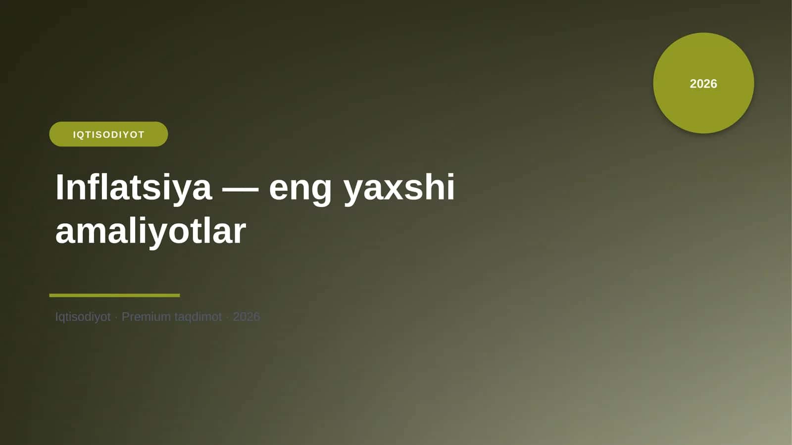 Inflatsiya — eng yaxshi amaliyotlar
