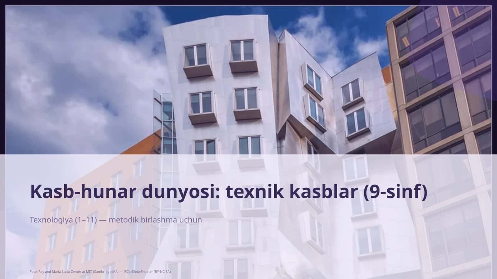Kasb-hunar dunyosi: texnik kasblar (9-sinf)