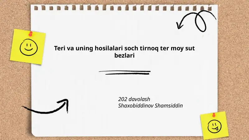 Teri va uning hosilalari soch tirnoq ter moy sut bezlari