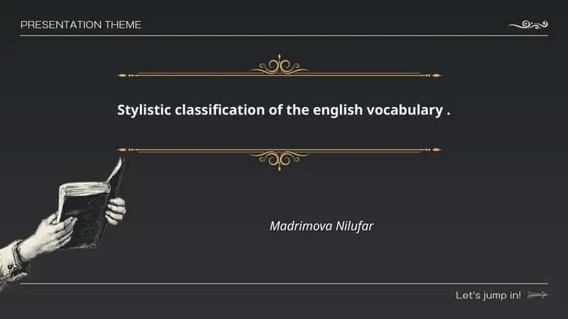 Stylistic classification of the English vocabulary