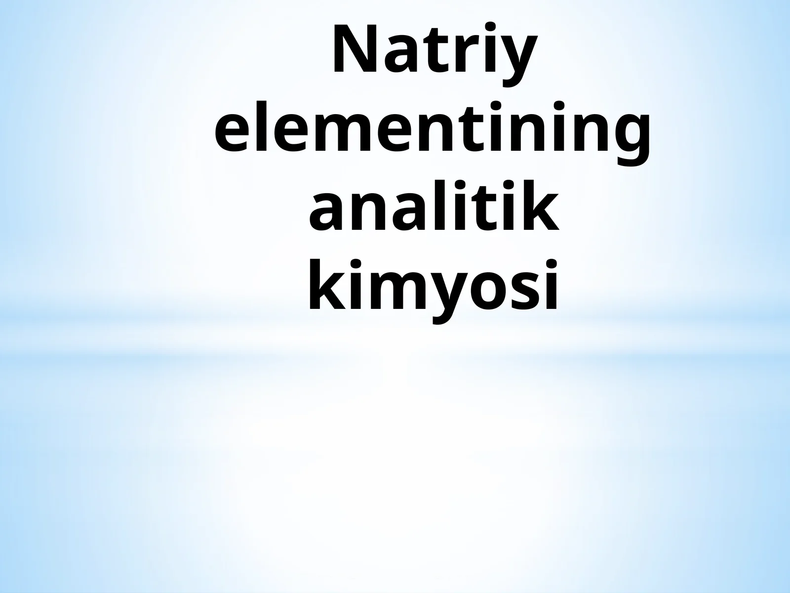 Natriyelementining analitik kimyosi