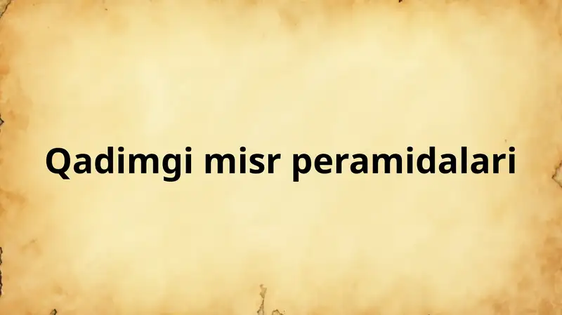 Qadimgi misr piramidalari