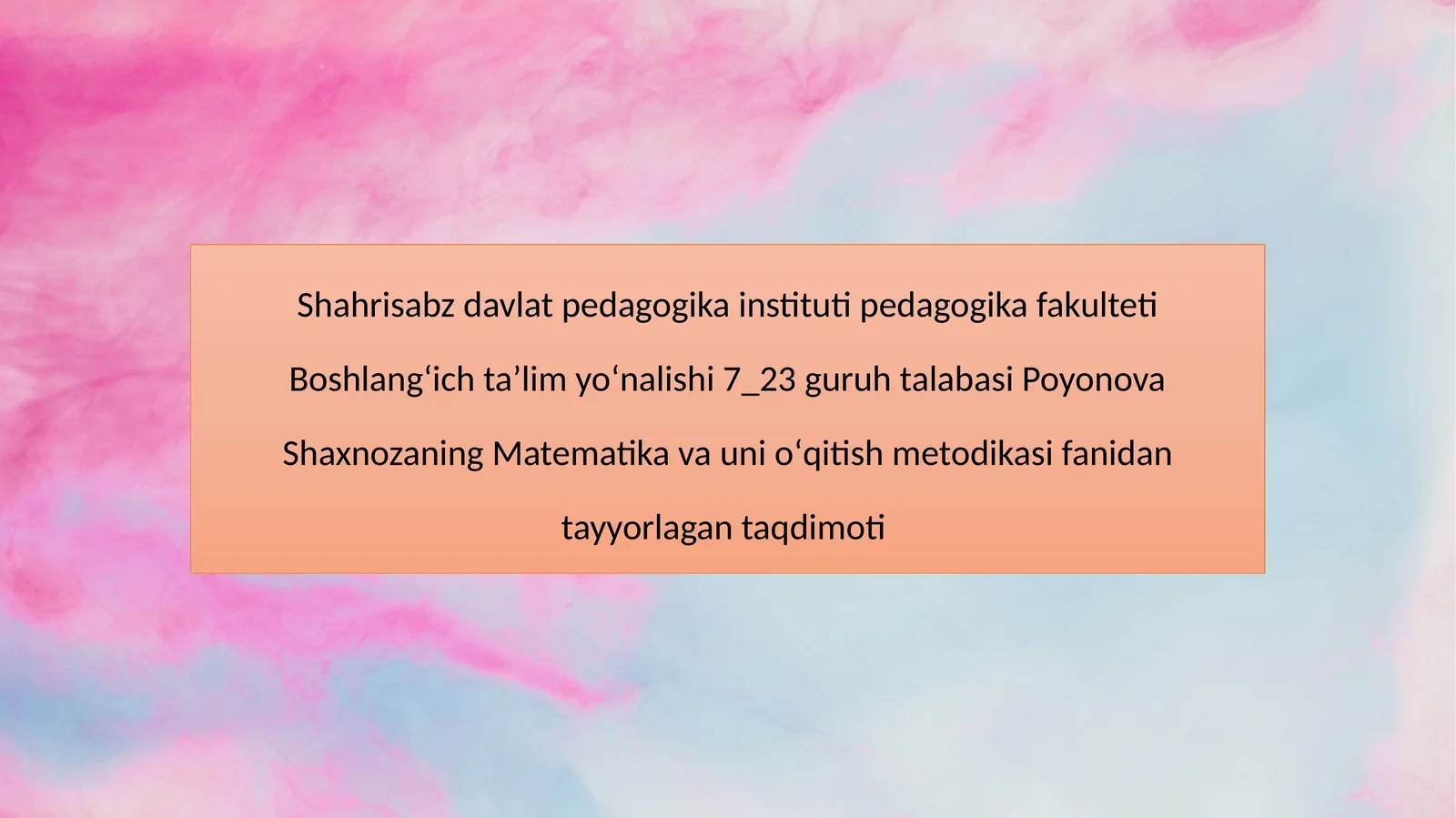 Ulush va kasr tushunchasi bilan tanishtirish metodikasi
