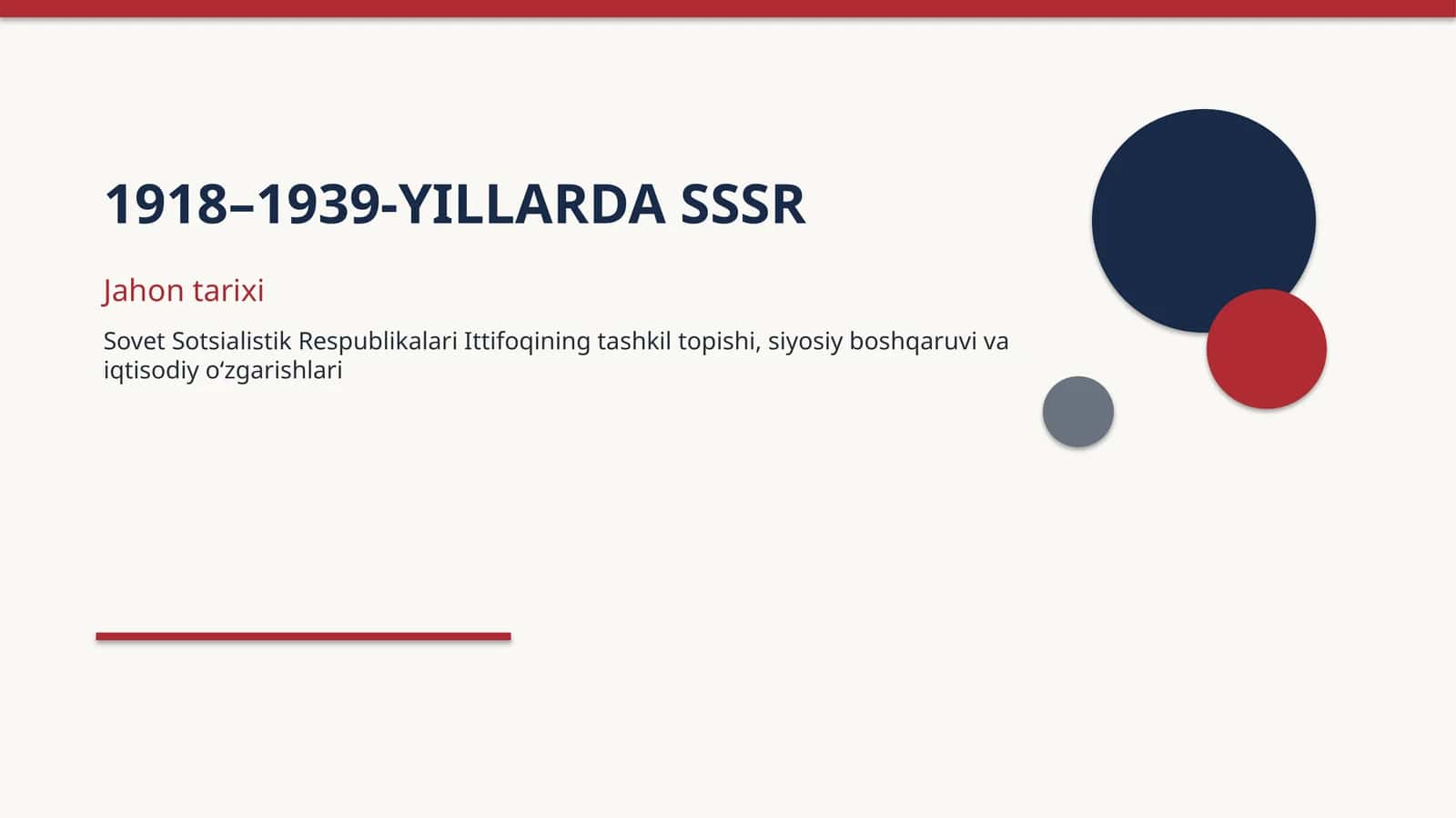 1918–1939-YILLARDA SSSR
