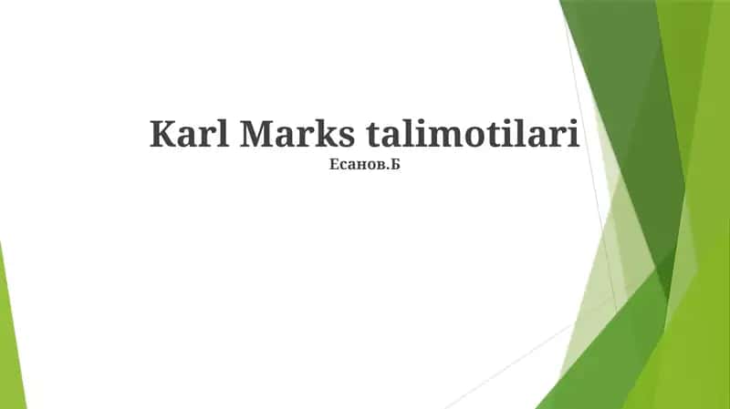 Karl Marks talimotilari