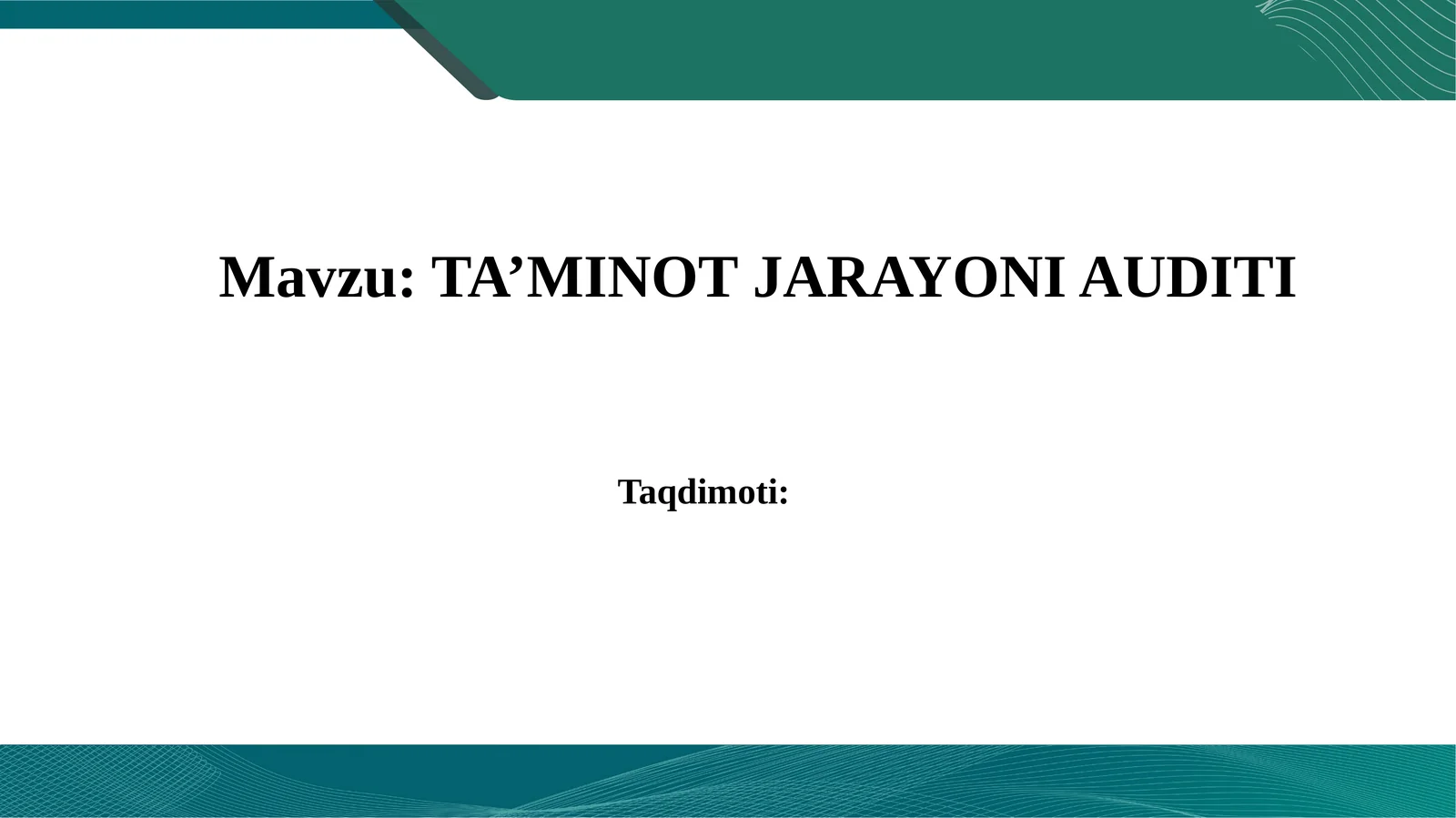 Ta’minot jarayoni auditi