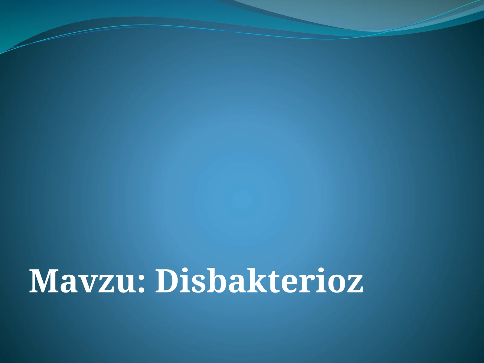 Disbakterioz