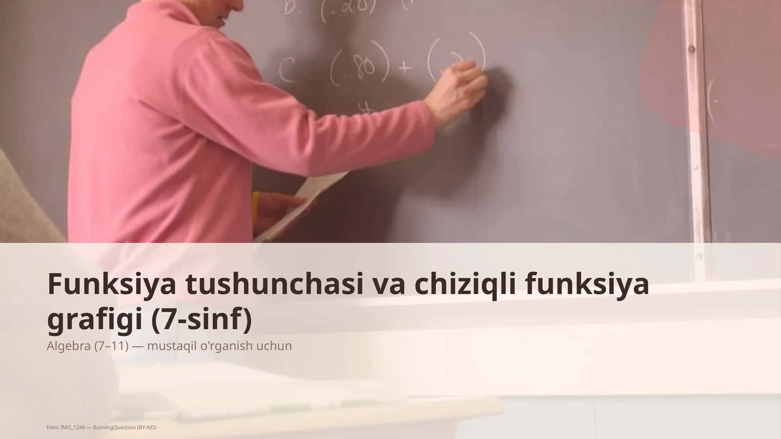 Algebra (7– 11) — mustaqil o'rganish uchun