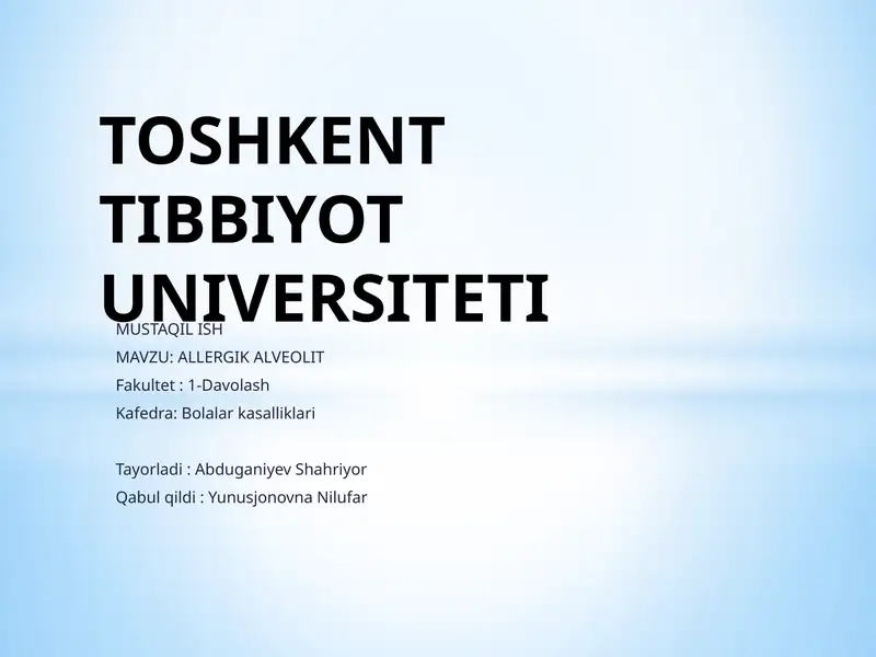 ALLERGIK ALVEOLIT