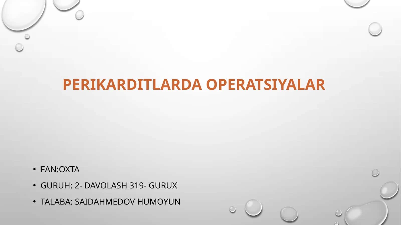 Perikarditlarda operatsiyalar