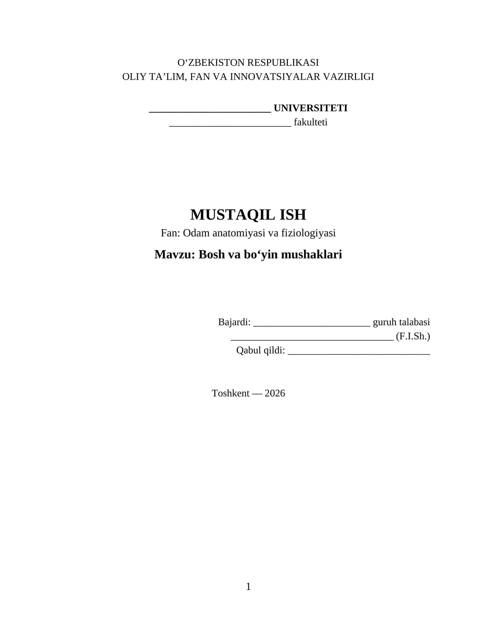 Inson anatomiyasi va fiziologiyasi