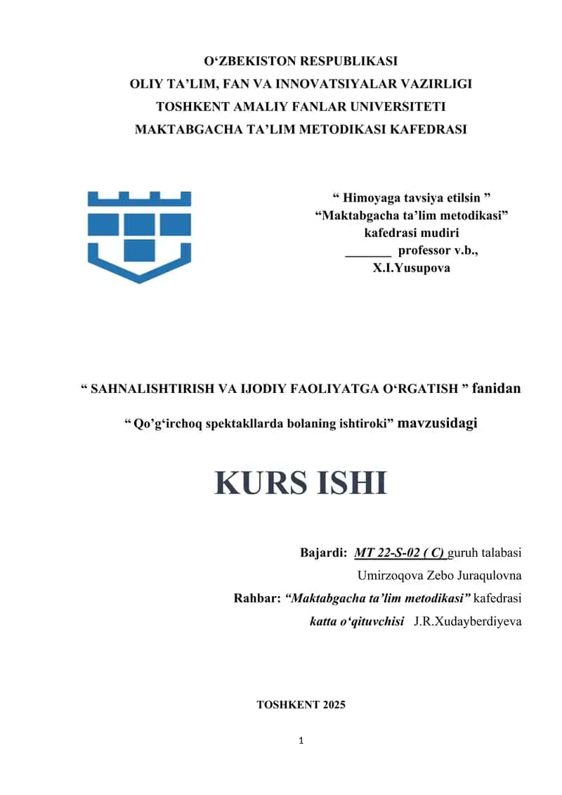 Qo’gʻirchoq spektakllarda bolaning ishtiroki