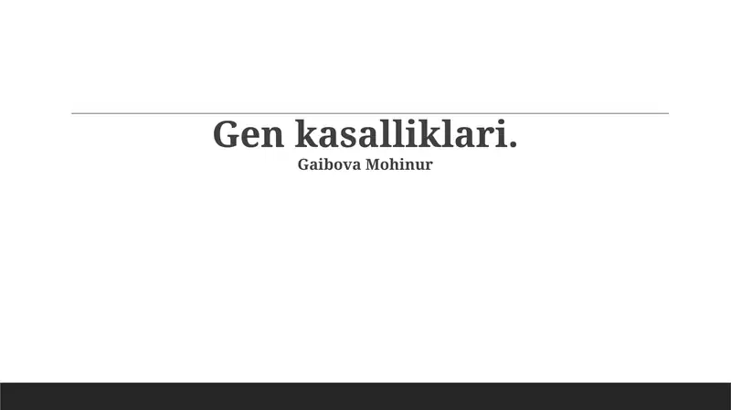 Genetik kasalliklar
