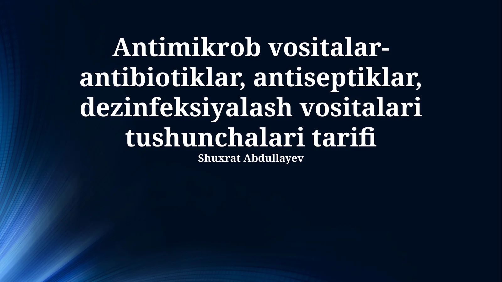 Antibiotiklar ta'rifi
