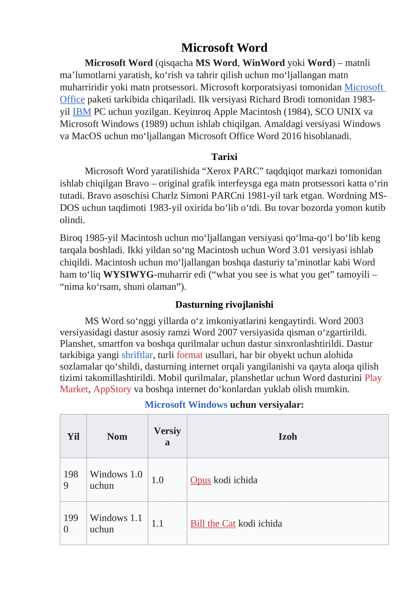 Microsoft Word