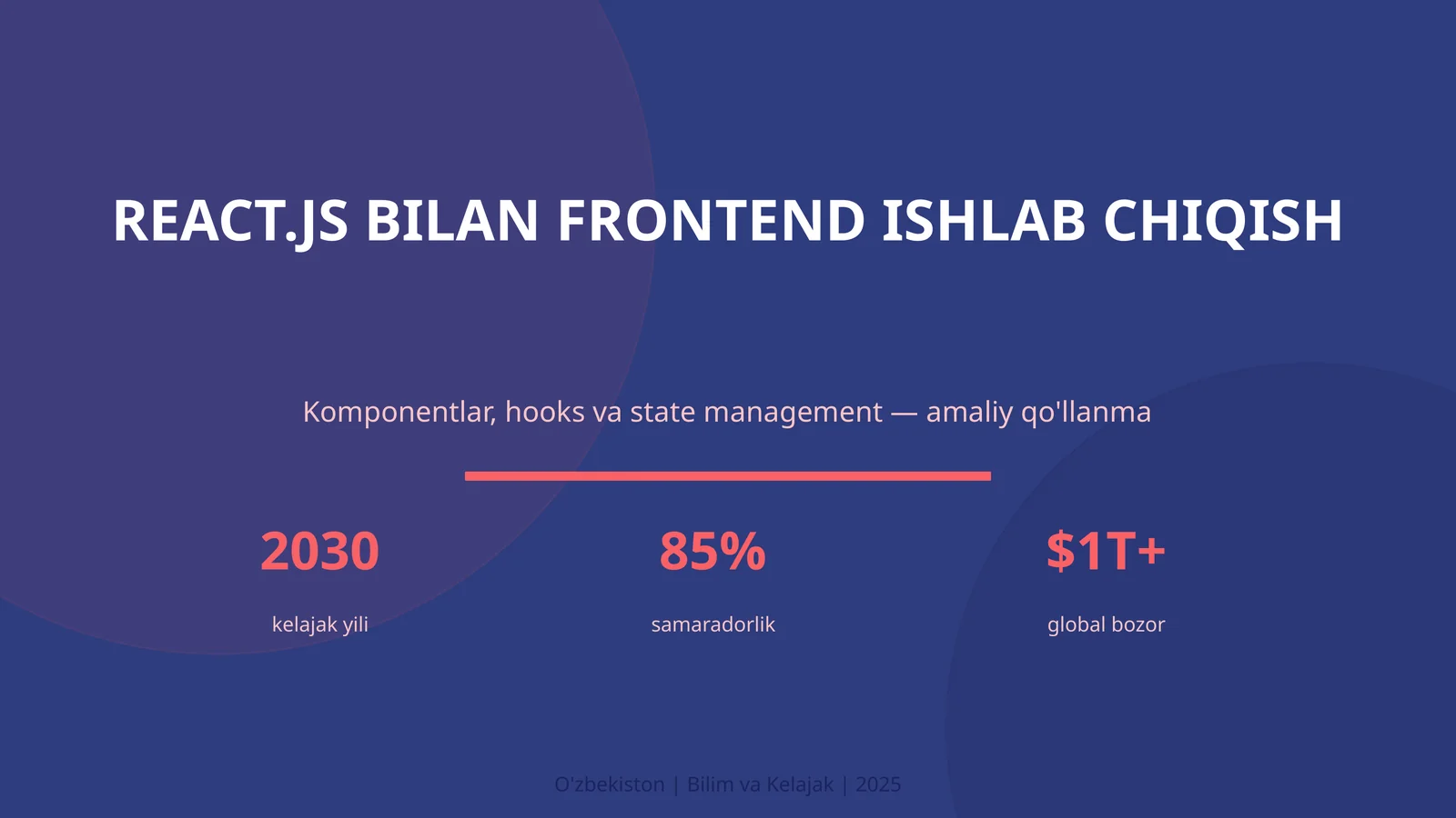 KIRISH: React.js bilan frontend ishlab chiqish