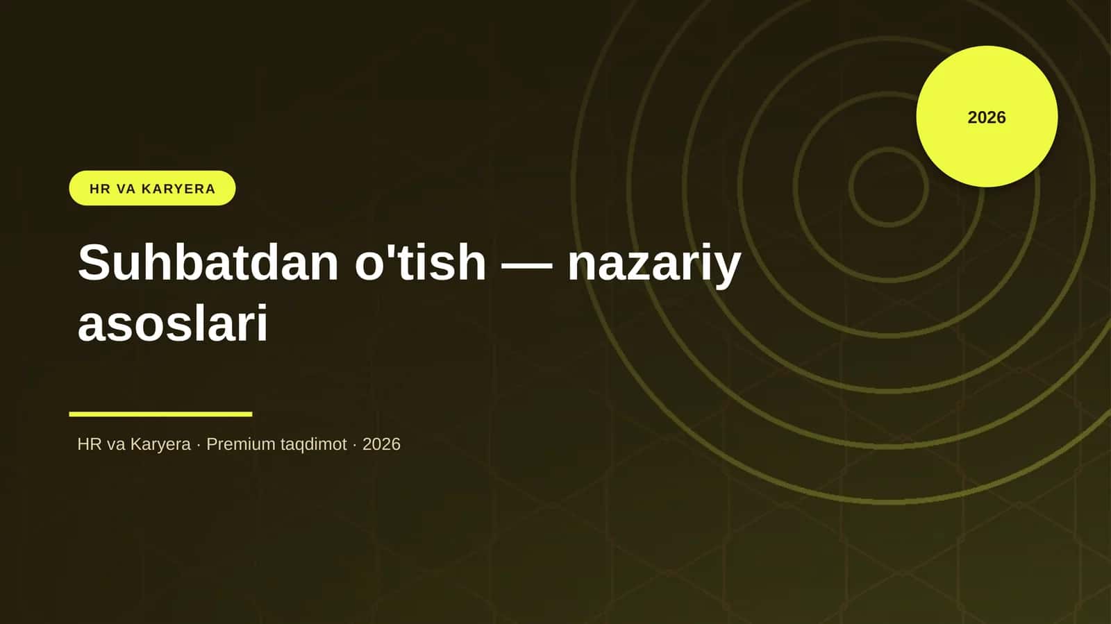 Suhbatdan o'tish — nazariy asoslari