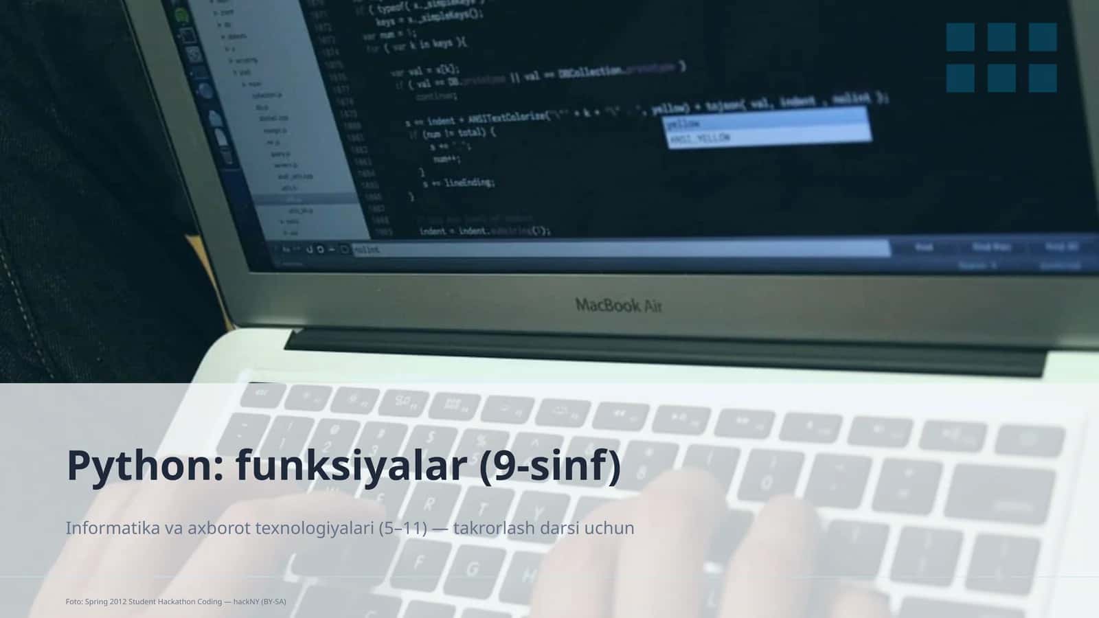 Python: funksiyalar (9-sinf)