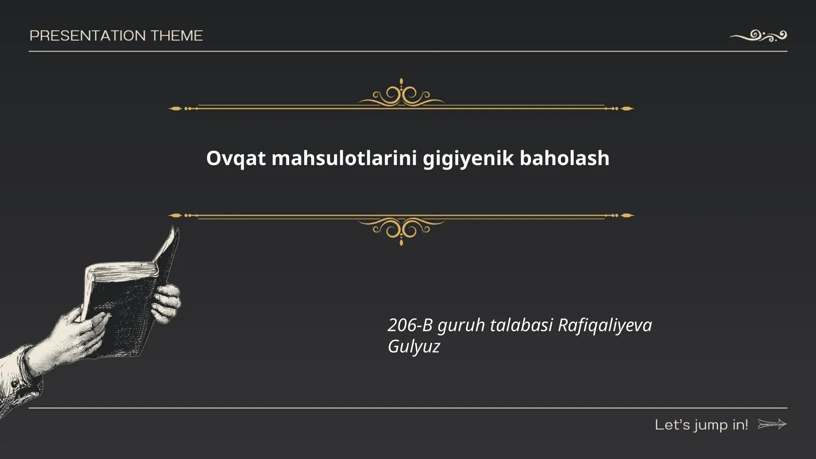 Ovqat mahsulotlarini gigiyenik baholash