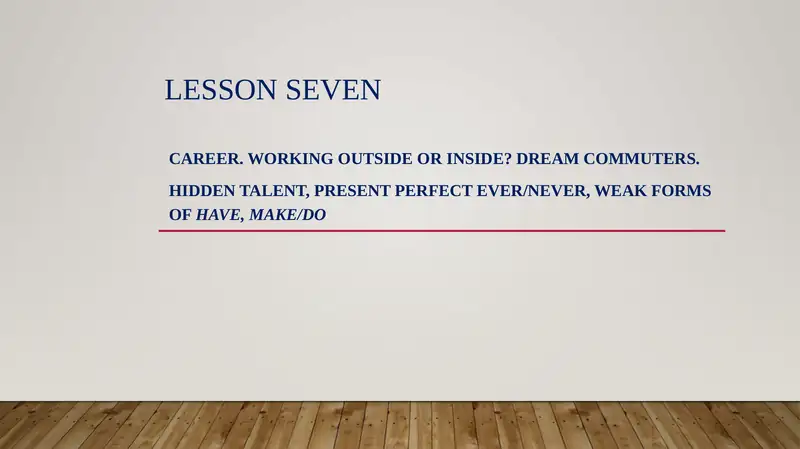 Career. Working outside or inside?